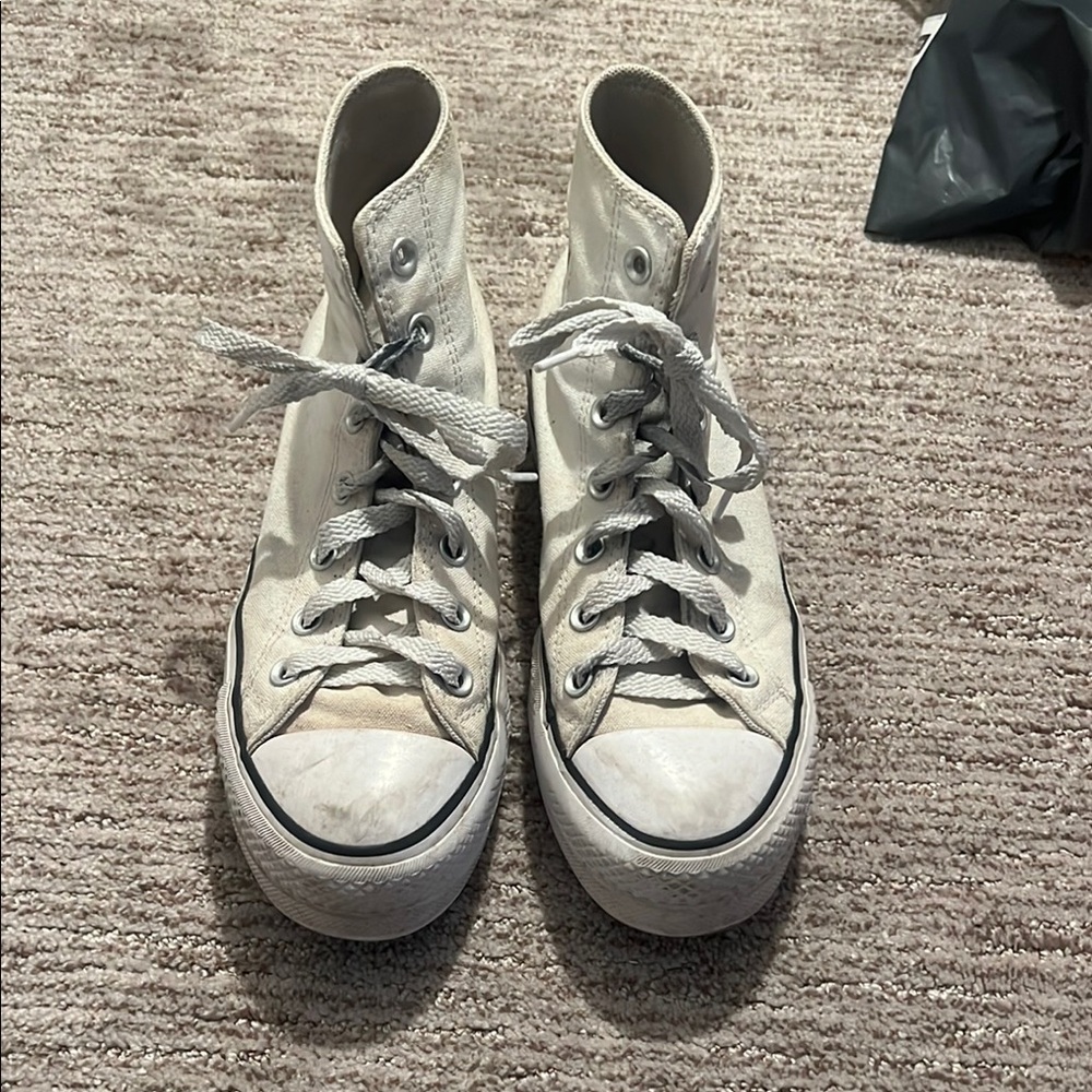 White Platform High-Top Converse